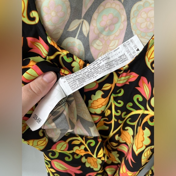 NWT! Zara size medium long sleeve printed mini boho dress multicolored pattern - Picture 9 of 15